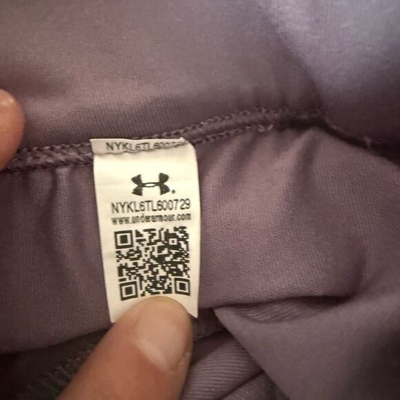 Under Armour Purple Sweatpants with Elastic Waistband and Zippers - Picture 2 of 2